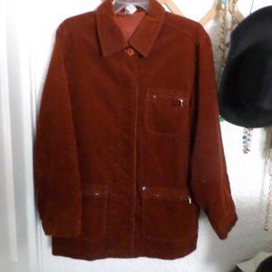 Women's New Man Rust Corduroy Barn Jacket Sz L/XL